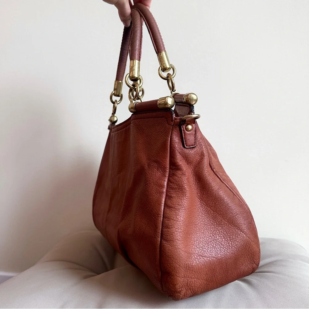 Coach Leather Madison Pinnacle Drifter Satchel in Cognac colour - Picture 3 of 15